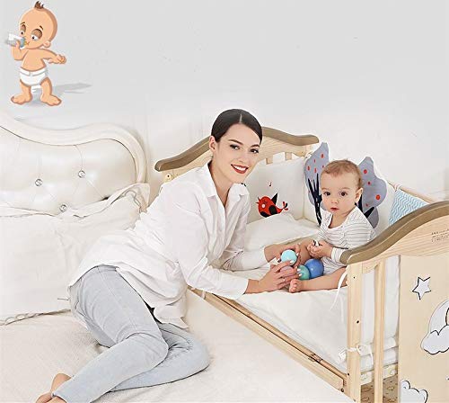 BabyTeddy® 9 in 1 Patented Convertible Forest Theme Baby Crib Wooden, Baby Cot Bed Cradle Swing Desk with Assorted Mattress and Mosquito Net