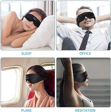 Sleep Headphones, Auto Shutoff 3D Music Eye Mask