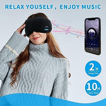 Deoxy Sleep Headphones Bluetooth Eye Mask, Comfortable Eye Mask