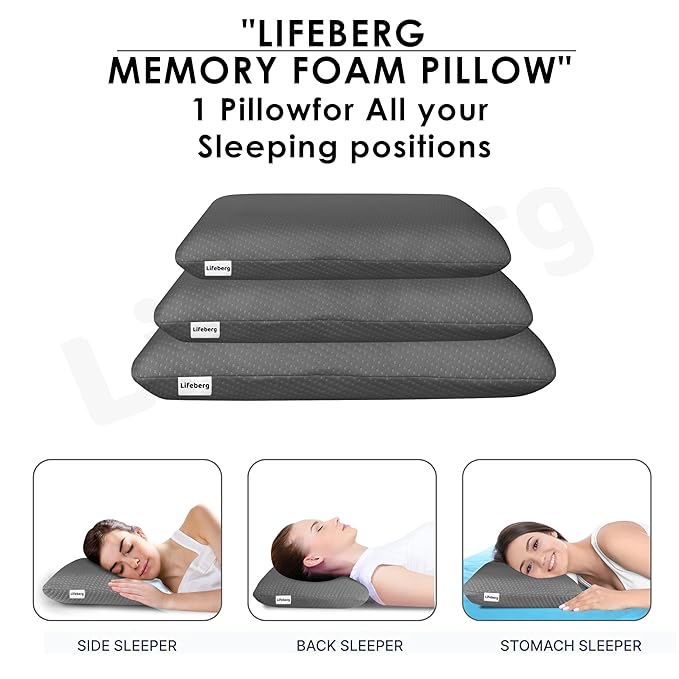 Sleep Lifeberg Memory Foam Orthopedic Standard Pillow